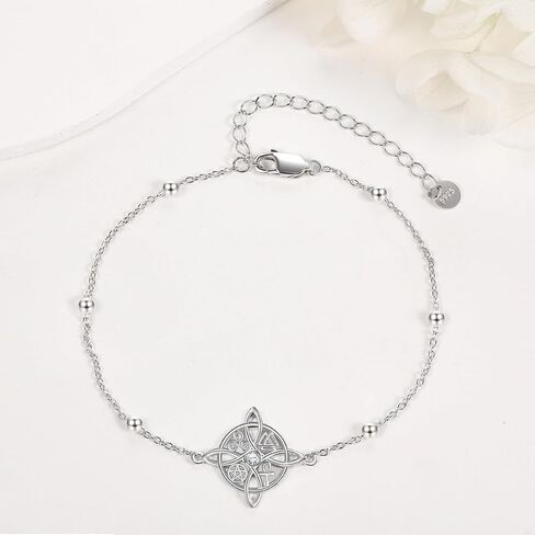 Yafeini Nudo de Bruja Plata 925 الساحرة الأصلية Knot Anklet Sterling Silver Witch Foot Jewelry Witchy Witchy For Women in Saudi Arabia