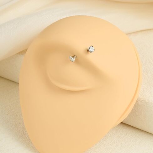 FECTAS Internal Threaded Eyebrow Rook Piercing Jewelry 16G Earrings 8/10mm Vertical Labret Lip Jewelry Curved Barbell Eyebrow Rings Tiny Small Belly Rings Ear Rook Helix Conch Daith Piercing Jewelry in Saudi Arabia
