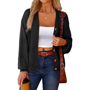 anbech womens cardigan سترة خفيفة الوزن 2025 الأكمام الطويلة v الأزرار الأزرار لأسفل الكارشيه cardigans in Kuwait