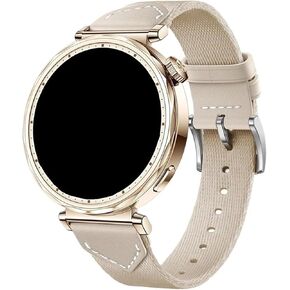 18mm Leather Canvas Watch Band Fit for Huawei Watch GT5 4 Pro 42mm 41mm/Garmin Venu 3S 2S in Saudi Arabia