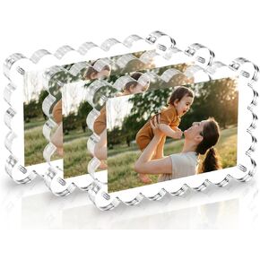 4 × 6 بوصة من الصور الأسقلوب إطارات 3 عبوات ، إطار صورة مغناطيسي أكريليك ، مزدوج الوجهين إطارات صور واضحة 10+10 مم ، إطار منفذ المنزل ديكور المنزلي القائم على سطح المكتب in Kuwait