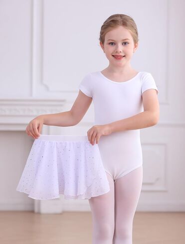 Toddler Ballet Leotards Dance Skirt for Girls Double Cross Hollow Back Outfits Gymnastics Kids Dance Dresses in Kuwait