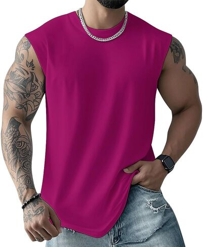 Men's Workout Tank Tops Quick Dry Running Athletic Training Sports Classic Solid Sleeveless Muscle Shirts in Saudi Arabia
