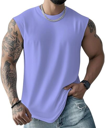 Men's Workout Tank Tops Quick Dry Running Athletic Training Sports Classic Solid Sleeveless Muscle Shirts in Saudi Arabia