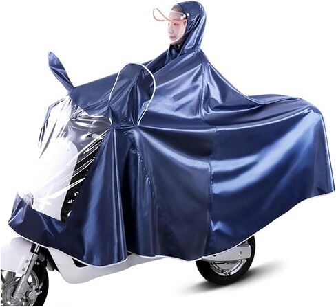 معطف المطر المقاوم للماء - معطف المطر في أكسفورد المقنع للدراجة ، Ebike ، الدراجات النارية والدراجات البخارية - Cape Rain Cape (Blue ، 5XL) in Kuwait