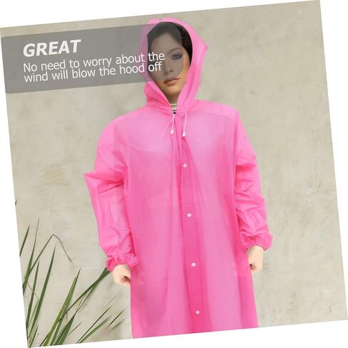 Totority Outdoor Eva Rain Poncho للبالغين معطفات المطر الشفافة القابلة لإعادة الاستخدام. in Saudi Arabia