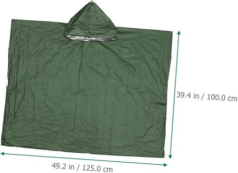 BESPORTBLE Disposable Waterproof Emergency Rain Poncho Hood PE Aluminum Coated Camping Raincoat for Adults Survival Poncho for Outdoor Adventures in Saudi Arabia