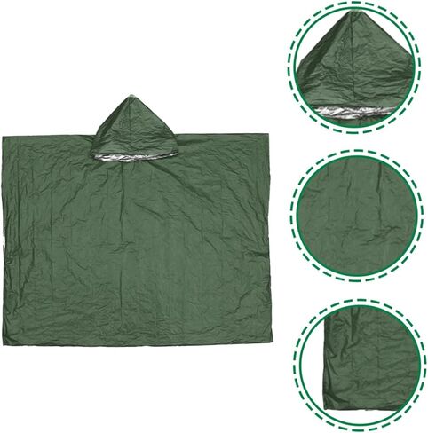 BESPORTBLE Disposable Waterproof Emergency Rain Poncho Hood PE Aluminum Coated Camping Raincoat for Adults Survival Poncho for Outdoor Adventures in Saudi Arabia
