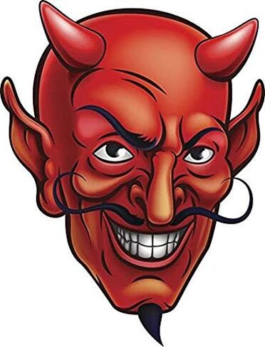 Red Evil Devil Head Cartoon Round Metal 0.75 "طية صدر السترة دبوس قميص دبوس التعادل in Saudi Arabia