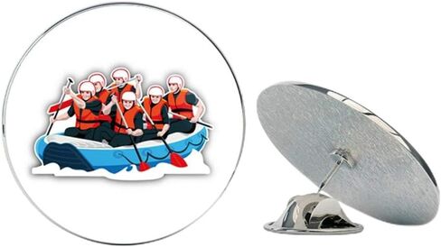 Rafting Team Round Metal 0.75" Lapel Pin Hat Shirt Pin Tie Tack Pinback in Saudi Arabia