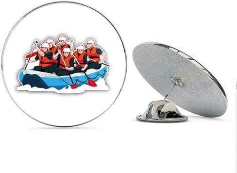 Rafting Team Round Metal 0.75" Lapel Pin Hat Shirt Pin Tie Tack Pinback in Saudi Arabia