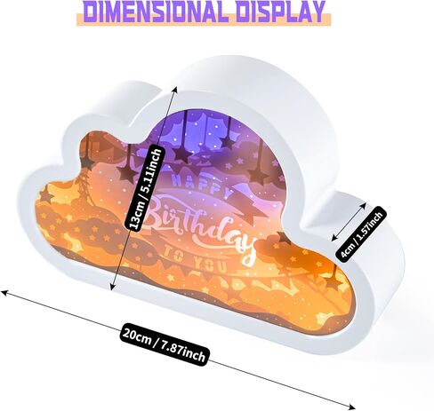 Aslanka Happy Birthday Mirror Led Night Light, Cloud Led Light, USB Table Lamp, Room Light Decoration, Birthday Gift for Kids in Saudi Arabia