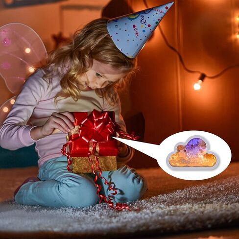 Aslanka Happy Birthday Mirror Led Night Light, Cloud Led Light, USB Table Lamp, Room Light Decoration, Birthday Gift for Kids in Saudi Arabia