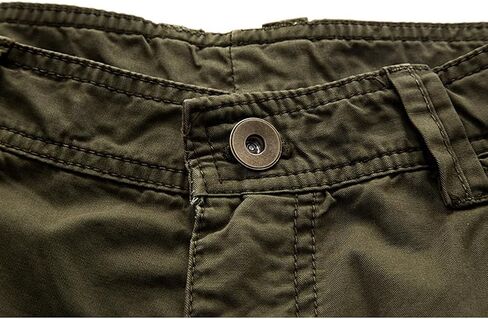 Men's 100% Cotton Cargo Shorts with Multiple Pockets - Casual Loose Fit Work Shorts for Summer, Hiking in Saudi Arabia