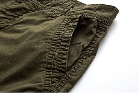 Men's 100% Cotton Cargo Shorts with Multiple Pockets - Casual Loose Fit Work Shorts for Summer, Hiking in Saudi Arabia