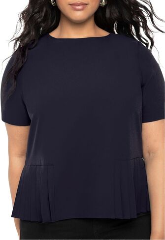 ELOQUII Women's Plus Size Pleated Hem Top in Saudi Arabia