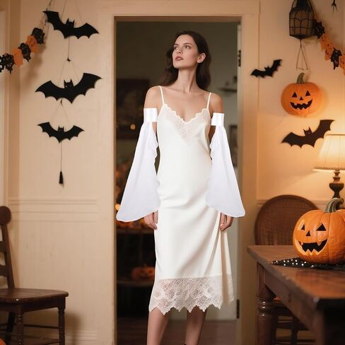 Long Tulle Gloves for Women Detachable Sleeves for Wedding Dresses Halloween Party Cosplay Costume in Saudi Arabia