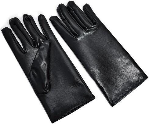 MASIKA Women's Lacquer Leather Gloves, Halloween Dress up Finger Gloves, Gothic, Role Playing Accessories in Kuwait