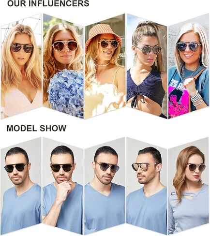 SOJOS Retro Aviator Polarized Sunglasses for Women Men Double Bridge Ladies Shades in Saudi Arabia