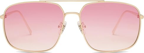 SOJOS Trendy Square Aviator Sunglasses for Women Men, Gold Frame Light Tint Gradient Shades SJ1176 in Saudi Arabia