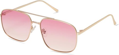 SOJOS Trendy Square Aviator Sunglasses for Women Men, Gold Frame Light Tint Gradient Shades SJ1176 in Saudi Arabia