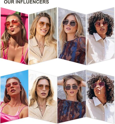 SOJOS Trendy Square Aviator Sunglasses for Women Men, Gold Frame Light Tint Gradient Shades SJ1176 in Saudi Arabia