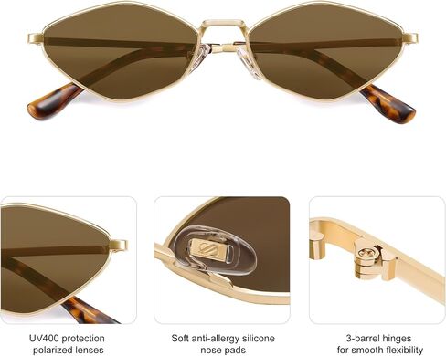 SOJOS Retro Small Polarized Sunglasses Womens Mens Vintage Narrow Irregular Shades UV400 SJ1233 in Saudi Arabia