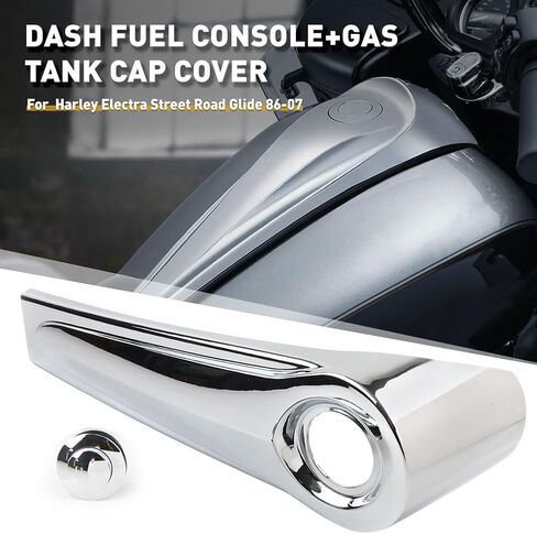 FSFY Motorcycle Smooth Dash Fuel Console Gas Tank Cap Covers Chrome for Harley Electra Glide Ultra Glide Street Glide Road Glide 1986-2007 in Saudi Arabia