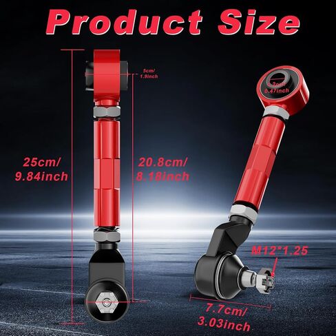 Adjustable Rear Camber Arms Kit - 2-Pack Replacement Rear Suspension Camber Control Arms for 2003-2007 Accord/2003-2008 Pilot/1999-2004 Odyssey/2004-2008 TSX (RED) in Saudi Arabia