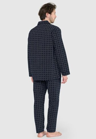 El Búho Nocturno Mens Pajamas مجموعة قطن خفيف الوزن صيف طويل الأكمام كلاسيكية PJS مع جيوب الجيوب رجال in Kuwait