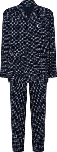 El Búho Nocturno Mens Pajamas مجموعة قطن خفيف الوزن صيف طويل الأكمام كلاسيكية PJS مع جيوب الجيوب رجال in Saudi Arabia