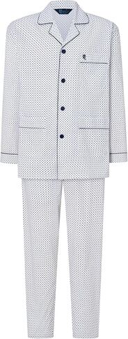 El Búho Nocturno Mens Pajamas مجموعة قطن خفيف الوزن صيف طويل الأكمام كلاسيكية PJS مع جيوب الجيوب رجال in Kuwait