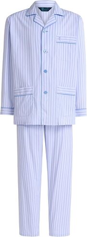 El Búho Nocturno Mens Pajamas مجموعة قطن خفيف الوزن صيف طويل الأكمام كلاسيكية PJS مع جيوب الجيوب رجال in Kuwait