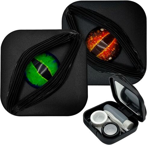 Contact Lens Cases (Empty) Spooky & Stylish Halloween Style Contact Lens Storage Holder Leakproof Daily Contact Case Halloween Dragon Eye Contact Lens Case Set Red in Saudi Arabia