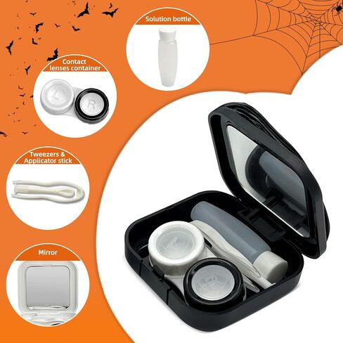 Contact Lens Cases (Empty) Spooky & Stylish Halloween Style Contact Lens Storage Holder Leakproof Daily Contact Case Halloween Dragon Eye Contact Lens Case Set Red in Saudi Arabia
