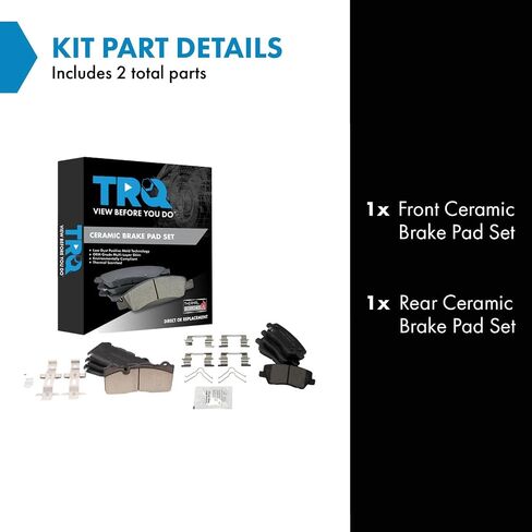 TRQ Brake Pads Ceramic Compatible with 2017-2018 Cadillac CTS in Saudi Arabia
