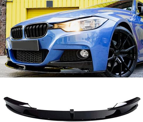 توافق الشفاه الأمامية مع 2012-2018 3 Series F30 320i 328d 330i 340i M Sport Pront Pumper Chin Lip Spoilder Splitter ABS Black in Kuwait