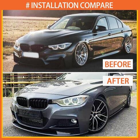 توافق الشفاه الأمامية مع 2012-2018 3 Series F30 320i 328d 330i 340i M Sport Pront Pumper Chin Lip Spoilder Splitter ABS Black in Kuwait