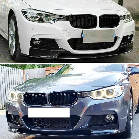 توافق الشفاه الأمامية مع 2012-2018 3 Series F30 320i 328d 330i 340i M Sport Pront Pumper Chin Lip Spoilder Splitter ABS Black in Kuwait