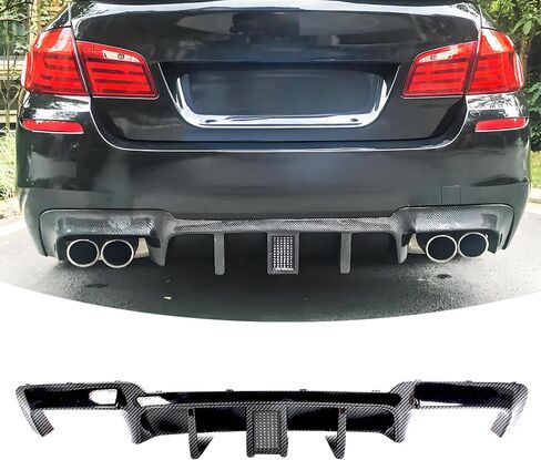 Rear Diffuser with Light Fit for BMW M5 2010-2016 5 Series F10 (M Sport Only) 528i/ 535i/ 535d/ 550i,Rear Bumper Lower Lip Splitter Exterior Accessories (Carbon Fiber Style) in Saudi Arabia