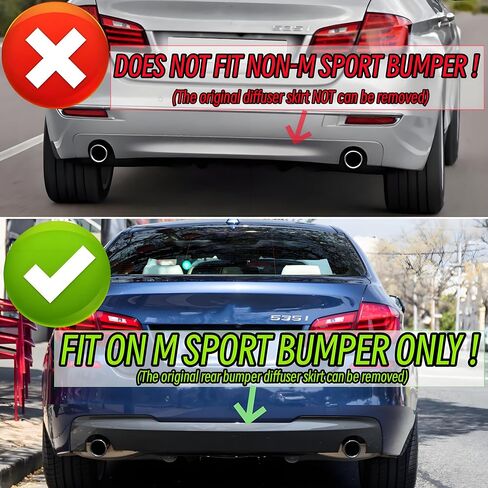 Rear Diffuser with Light Fit for BMW M5 2010-2016 5 Series F10 (M Sport Only) 528i/ 535i/ 535d/ 550i,Rear Bumper Lower Lip Splitter Exterior Accessories (Carbon Fiber Style) in Saudi Arabia
