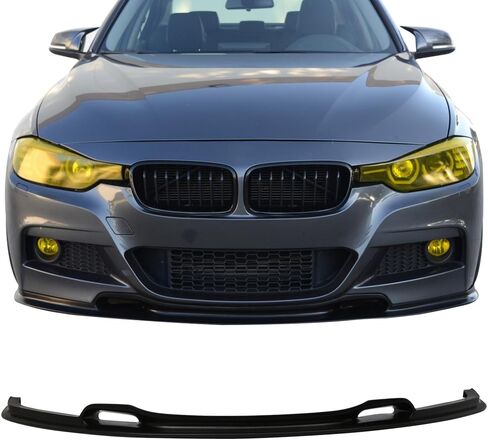 الشفة الأمامية المصد الأمامية متوافقة مع 2012-2018 BMW F30 3-Series ، VR Style Pu Black Front Lip Spoiliter by Ikon Motorsports ، 2013 2014 2015 in Saudi Arabia