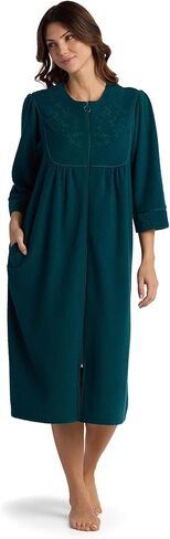 Miss Elaine Women's Brushed Back Terry Long Robe, Zipper Robe, Sleepwear and Loungewear in Saudi Arabia