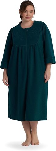 Miss Elaine Women's Brushed Back Terry Long Robe, Zipper Robe, Sleepwear and Loungewear in Saudi Arabia