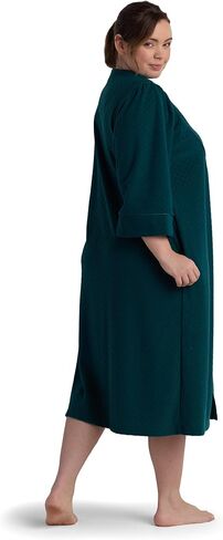 Miss Elaine Women's Brushed Back Terry Long Robe, Zipper Robe, Sleepwear and Loungewear in Saudi Arabia
