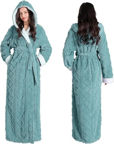 OKSUN Womens Long Fleece Robe: رداء حمام دافئ ناعم in Saudi Arabia