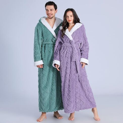 OKSUN Womens Long Fleece Robe: رداء حمام دافئ ناعم in Saudi Arabia