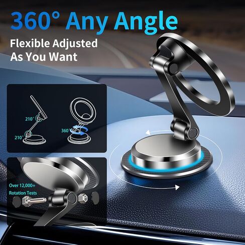 Magnetic Car Phone Holder [All Metal & 360° Rotating],for Magsafe Car Mount,Car Accessories for iPhone,Car Mount for iPhone 16/15/14/13 Pro Max/Plus/Mini and MagSafe Case in Saudi Arabia