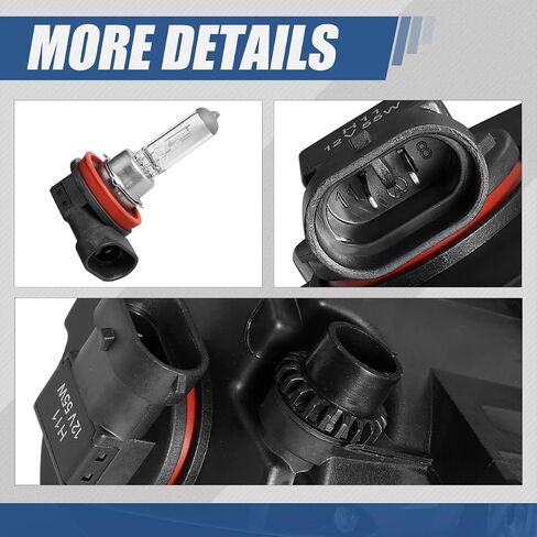 Auto Dynasty Halogen Model Front Bumper Driving Fog Light Lamps Compatible with Lincoln Navigator Ford Mustang Fusion Focus Explorer Fiesta Transit Connect 05-22, Driver and Passenger Side in Saudi Arabia