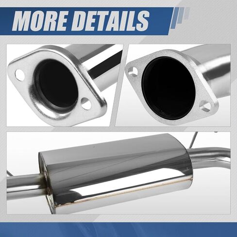 Auto Dynasty 4 Inches Round Muffler Tip Catback Exhaust System Compatible with 1988-1991 Honda CRX Hatchback, Stainless Steel in Kuwait